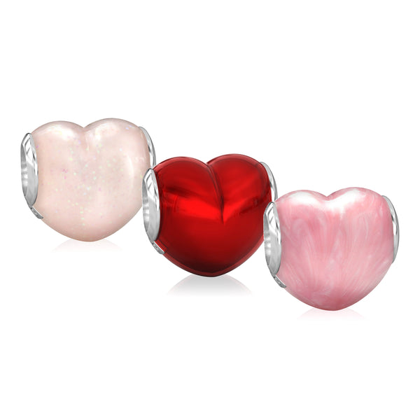 Big Heart Luxe Color™ Enamel Bead Charm - Fairy Dust - Bella Fascini fits Pandora