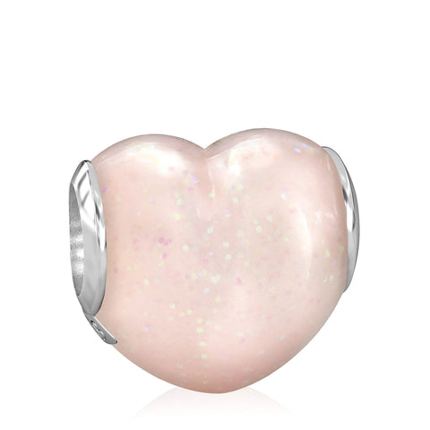 Big Heart Luxe Color™ Enamel Bead Charm - Fairy Dust - Bella Fascini fits Pandora