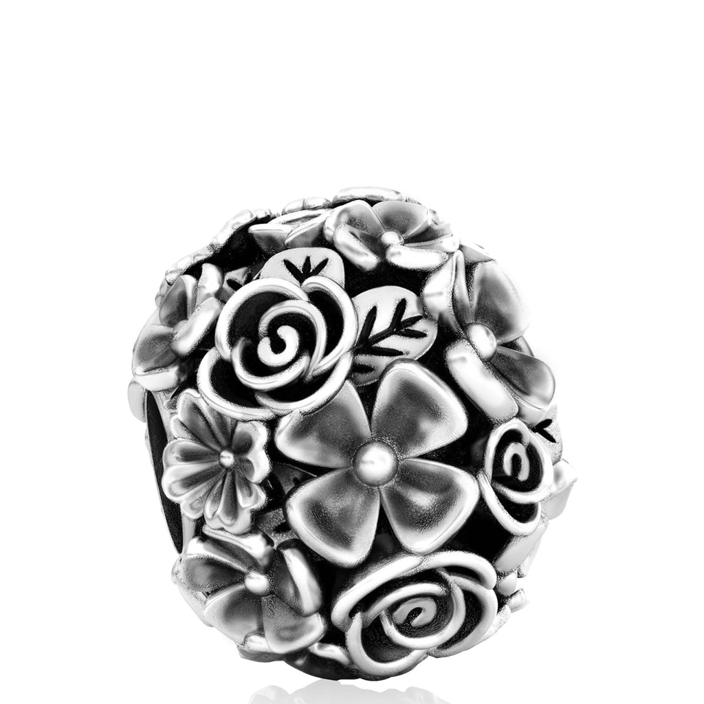 Flower Blossom Bouquet Bead Charm - Bella Fascini fits Pandora