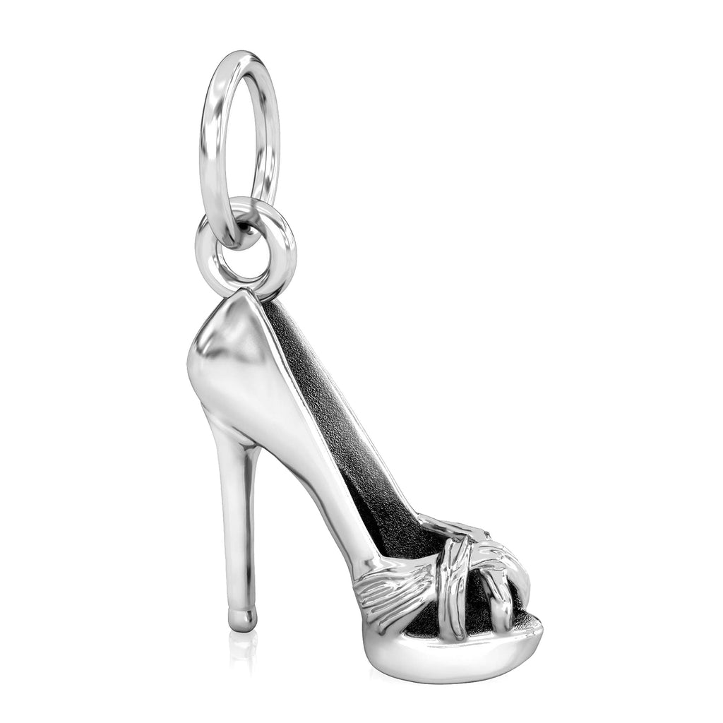 High Heel Designer Shoe Bead Charm Dangle - Peep Toe Stiletto - Bella Fascini fits Pandora