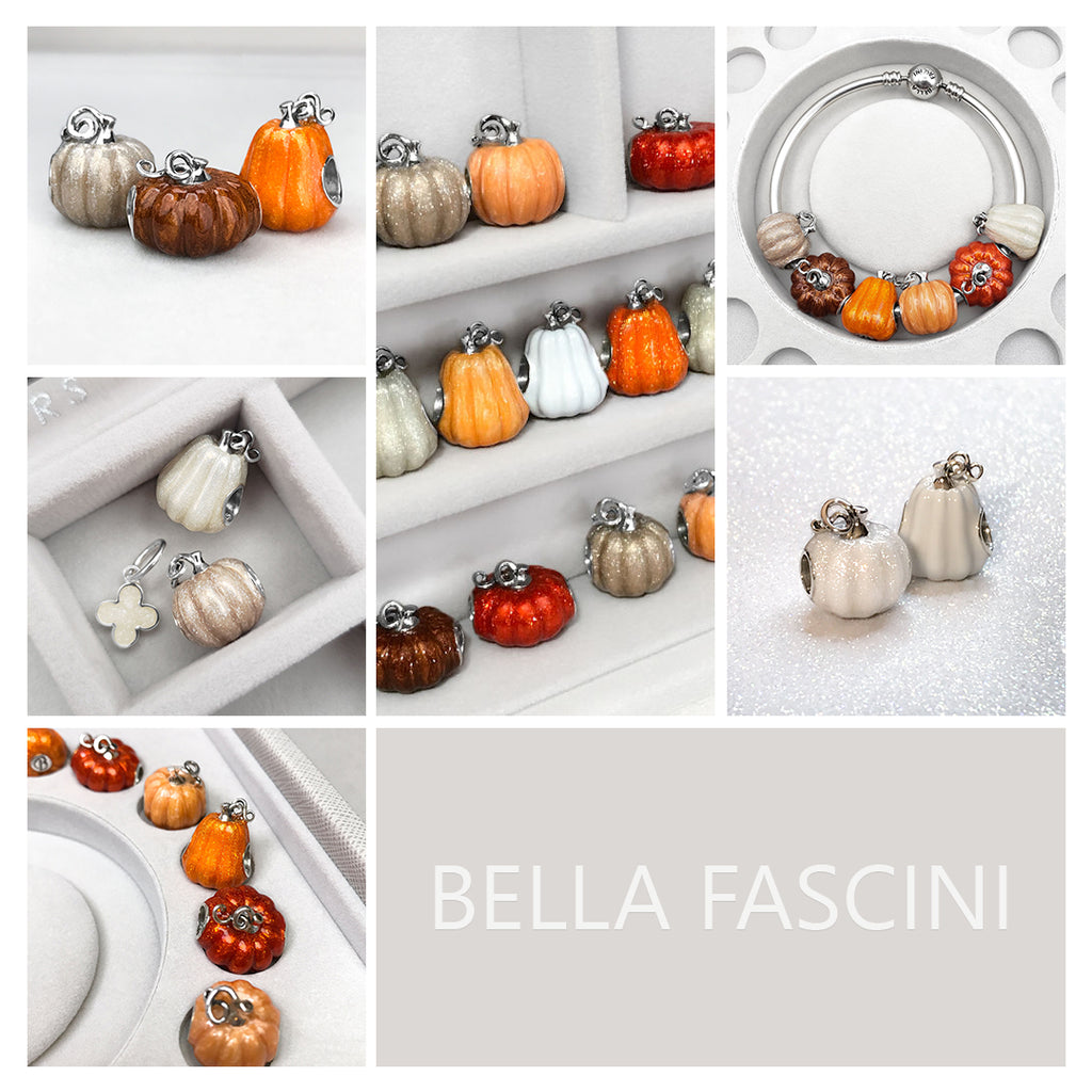 Bella Fascini Fall Harvest Enamel Silver Charm Bead Fits Pandora