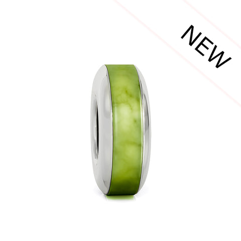 Band Spacer Luxe Color™ Enamel Bead Charm - Olivine Green Pearlescent