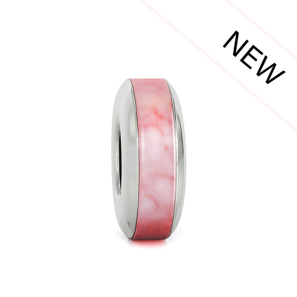 Band Spacer Luxe Color™ Enamel Bead Charm - Pink Pearlescent