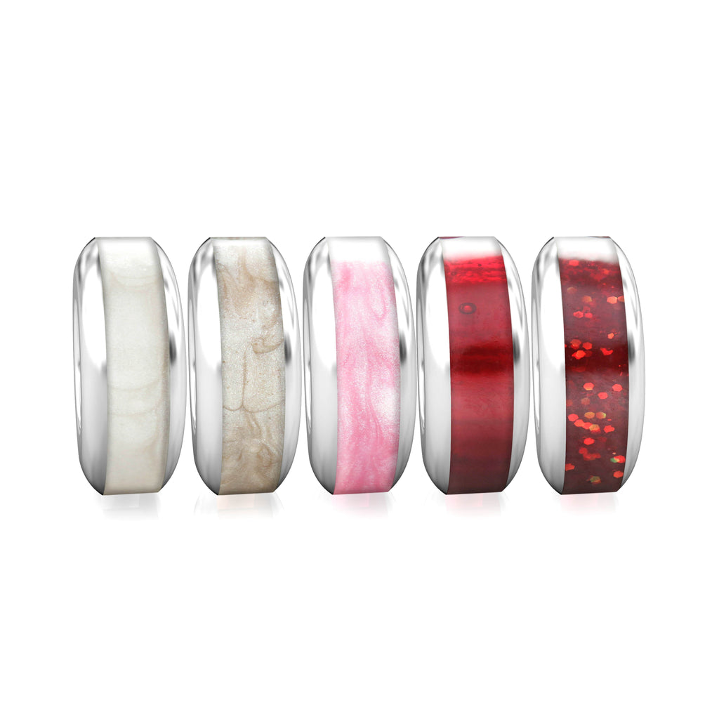 Spacer Luxe Color™ Enamel Bead Charm - Garnet - Bella Fascini fits Pandora