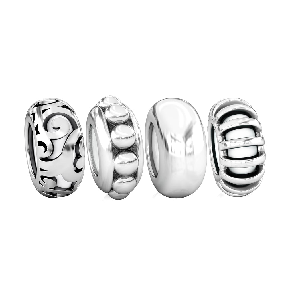 925 Sterling Silver Swirl Clip Sterling Silver Charms For European