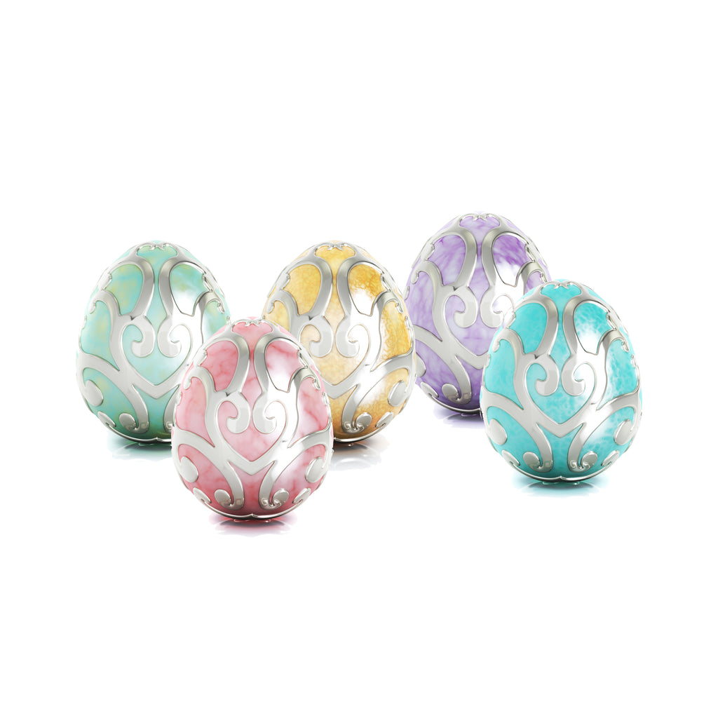 Easter Egg Filigree Luxe Color™ Enamel Bead Charm - Aqua